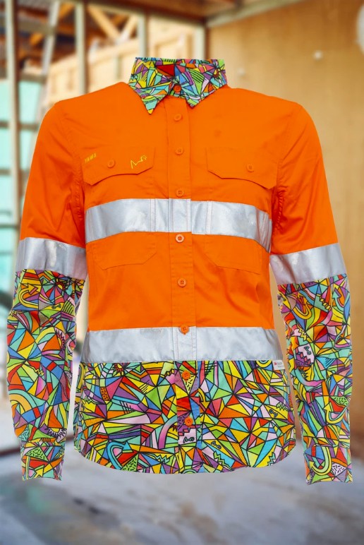 TRADEMUTT Women's HiVis Cotton-Drill Shirt