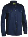 BISLEY BS6433 Original Cotton Drill Long Sleeve Shirt, Navy