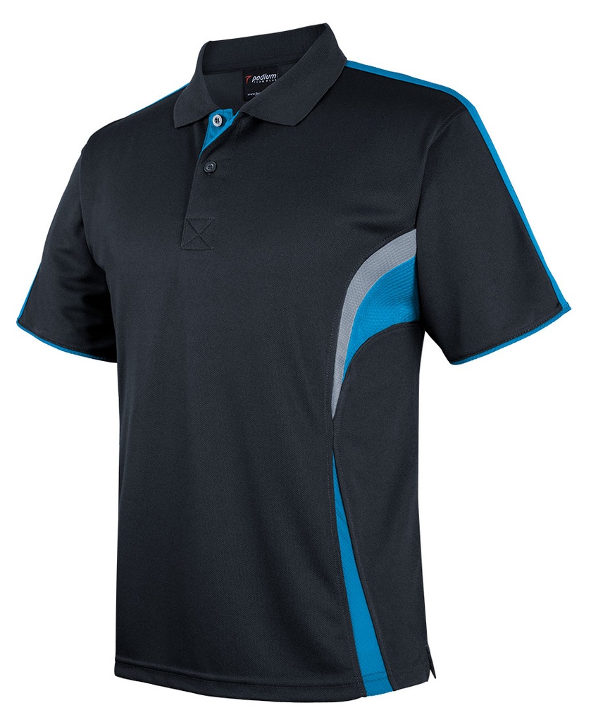 [JBS-7COP-BAG-2XS] JB's 7COP Polo Shirt (2XS, Black-Aqua-Grey)