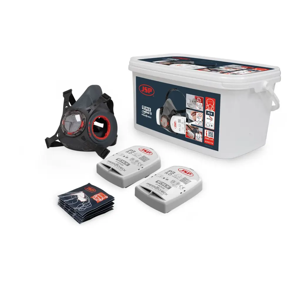 [JSP-BHT0A3-0L5-UAN] JSP Force Typhoon 8 Half Mask Respirator Asbestos/Silica/Dust Kit with P2 Filters