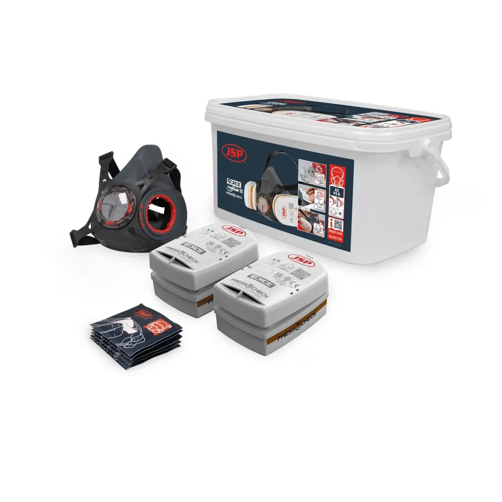 [JSP-BHT0B3-0L5-UAN] JSP Force Typhoon 8 Half Mask Respirator Spray Painters Kit with A2P2 Filters