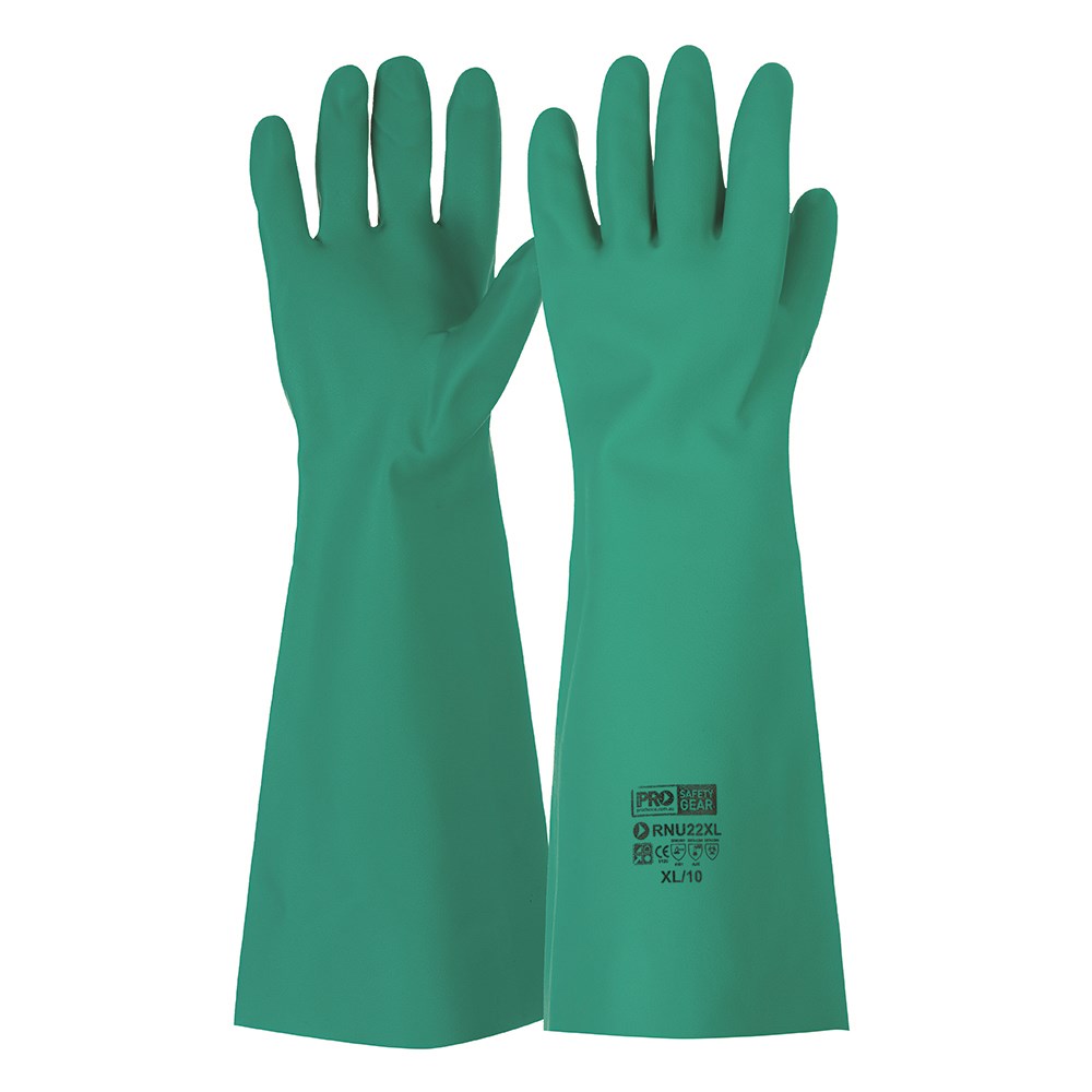 [PC-RNU22M] PROCHOICE 45cm Green Nitrile Gauntlet Gloves (M)