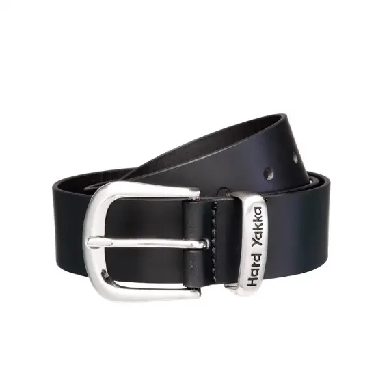 [HY-Y09402-B097] HARD YAKKA Y09402 Leather Belt, Black (97R)