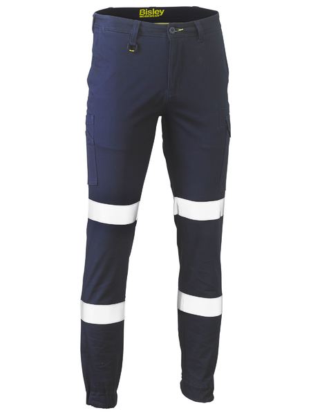 BISLEY BPC6028T Cuffed Reflective Taped Cargo Pants - Navy