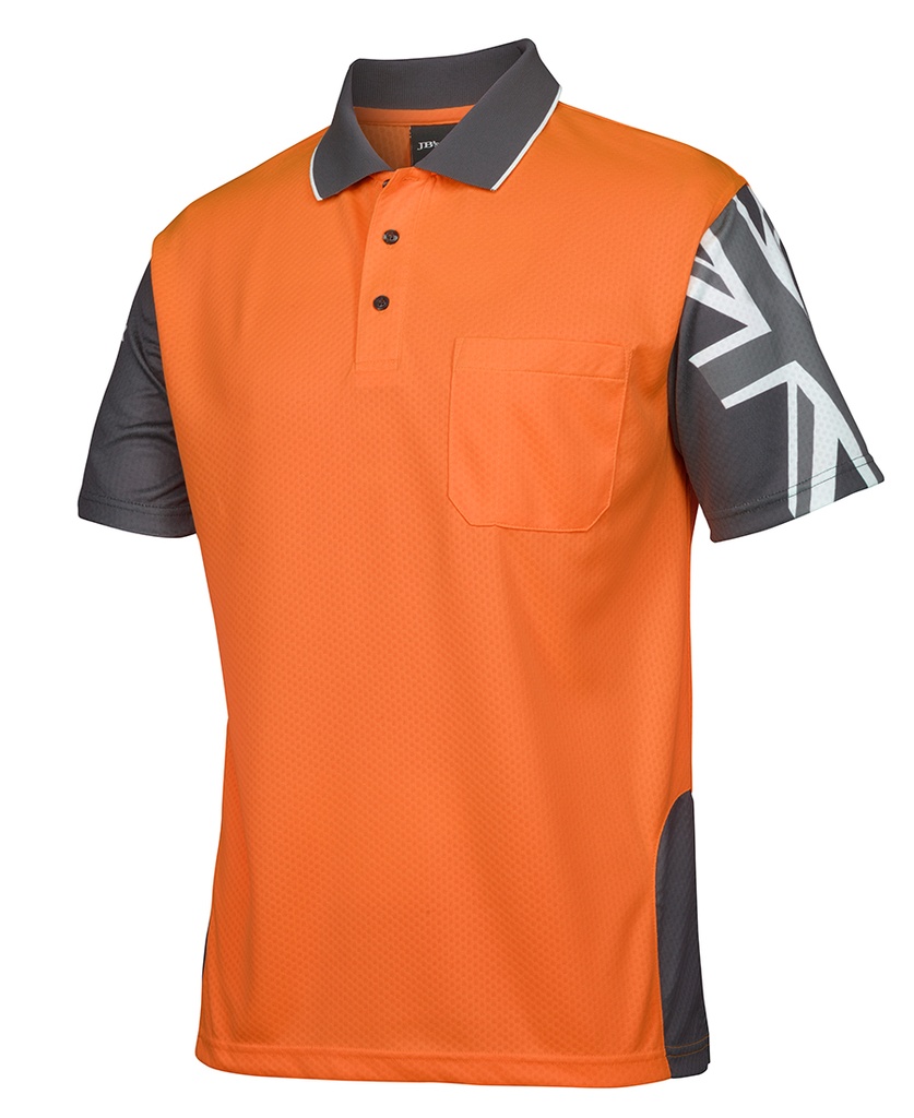 [JBS-6HSC-OCXS] JB'S 6HSC Southern Cross Polo (Orange-Charcoal, XS)