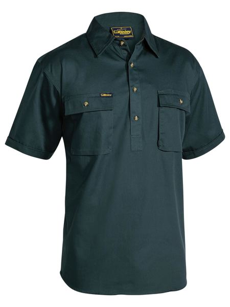 BISLEY BSC1433 Short Sleeve Closed Front Work Shirt