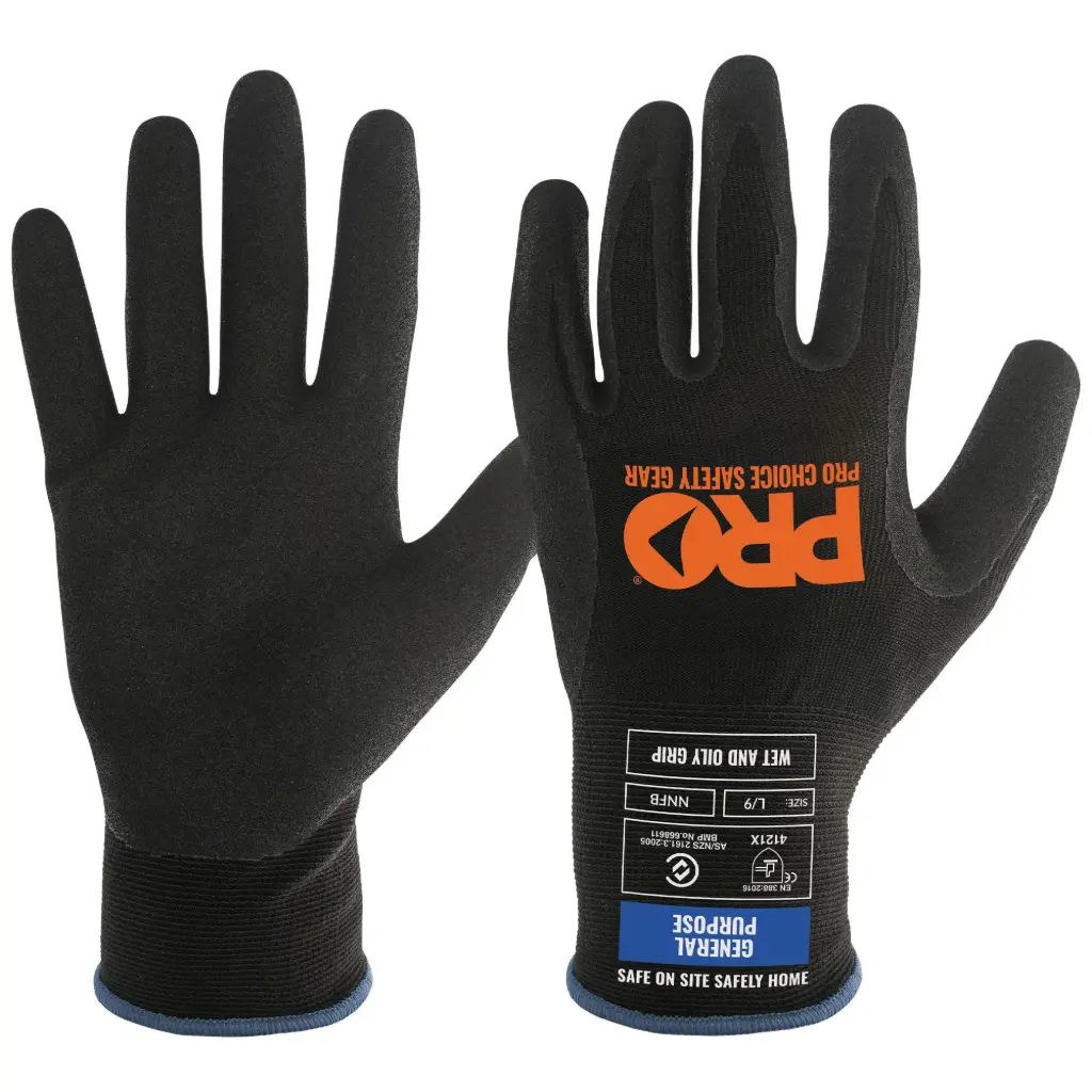 [PC-NNFB-07] PROCHOICE Assassin Nitrile Grip Glove Black (7)