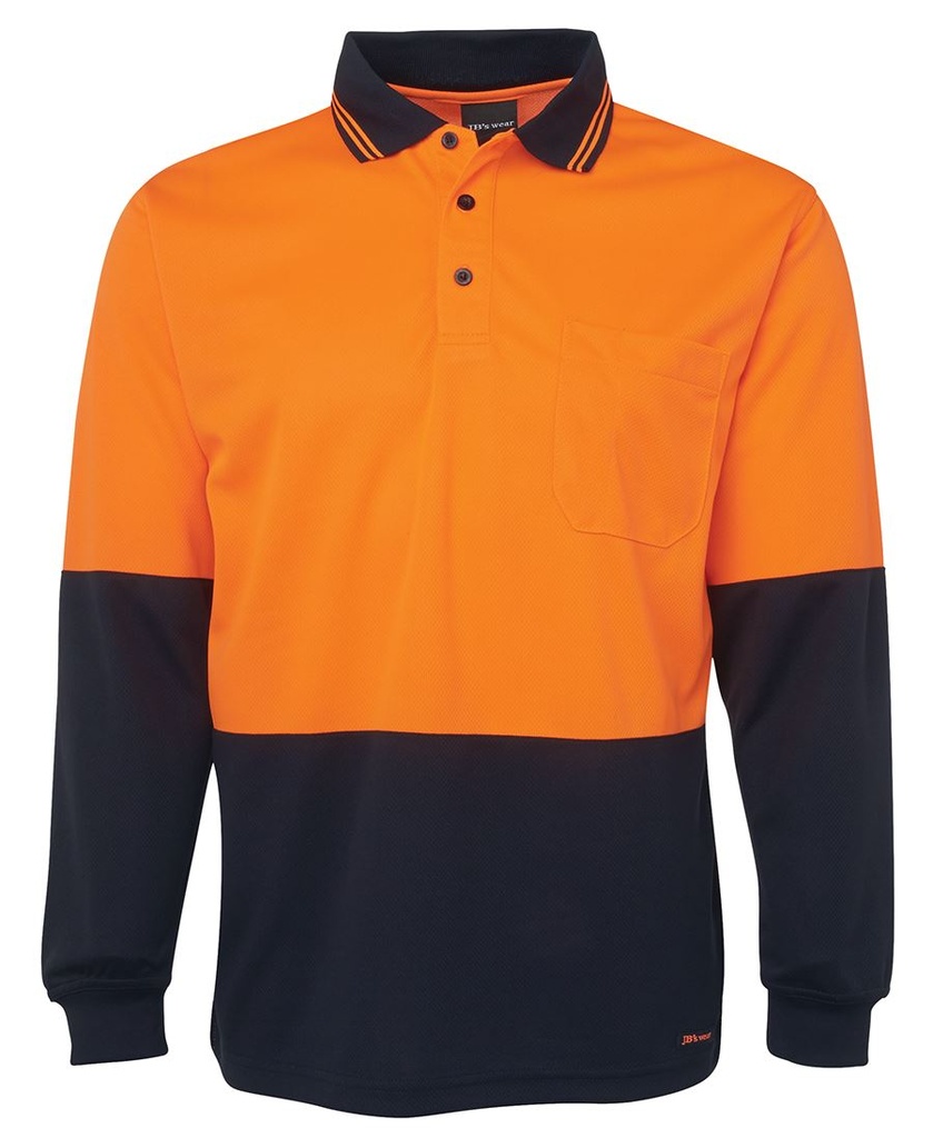 JB's 6HVPL Hi Vis Long Sleeve Traditional Polo
