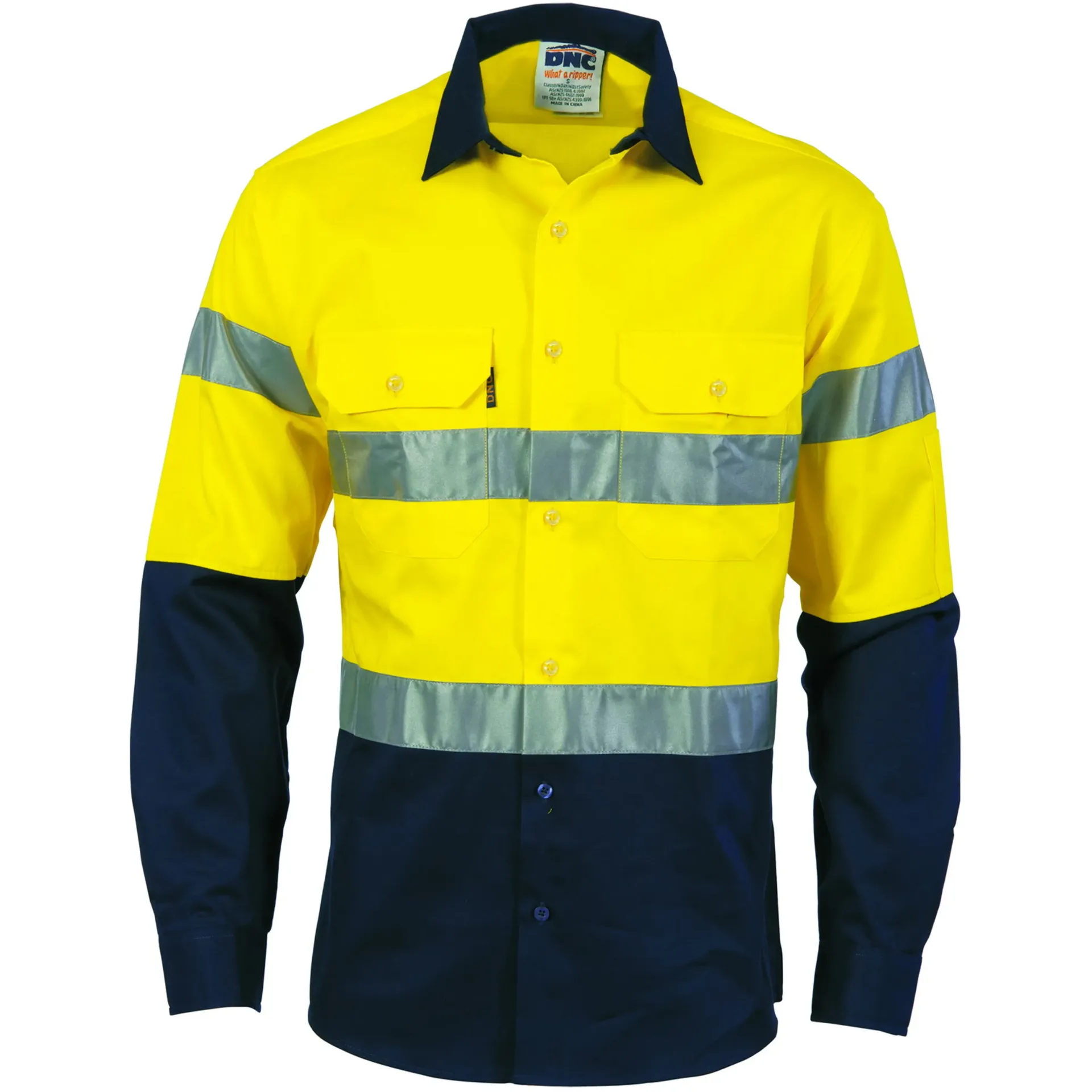 8XL | DNC 3536 HiVis Cotton Drill Work Shirt