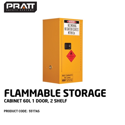 [PC-5517AS] PRATT 5517AS FLAMMABLE LIQUID STORAGE CABINET, 60L