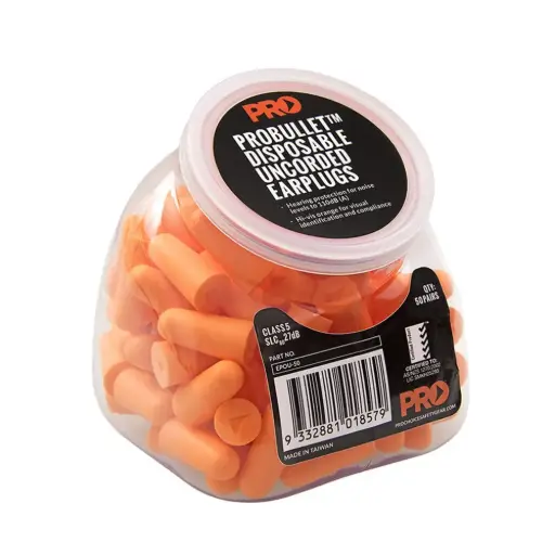 [PC-EPOU-50] [50 PACK] PROCHOICE PROBULLET Uncorded Earplugs