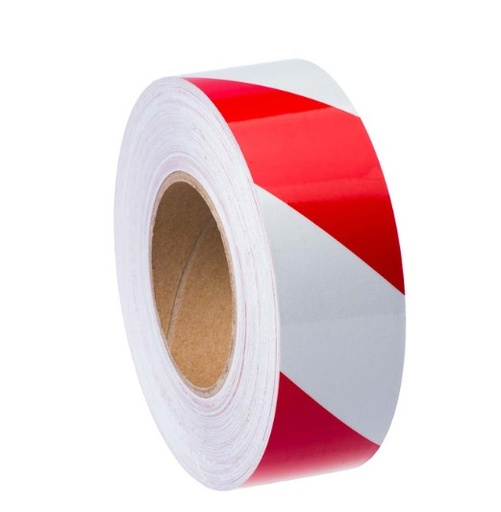 [RTRW50-R] [ROLL 50mm x 45m] Class 2 Reflective Tape - Red/White Stripe