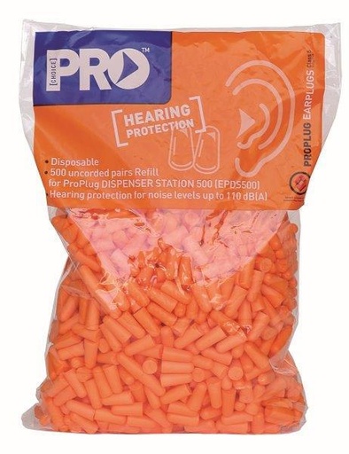 [PC-EPDS500R] PROCHOICE EPD500R 'PRO-BULLET' Earplugs 500 pair - Dispenser Station Refill