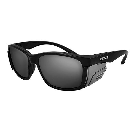 [ERZ395] Rayzr Safety Glasses - Matte Black Frame - Smoke Lens