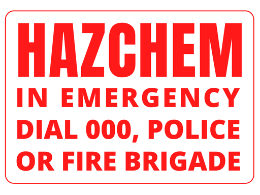 [hazchem] Sign - HAZCHEM - 450 x 300mm - Metal
