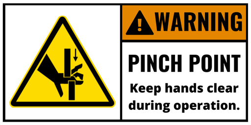 [SIGN-2010-Pinch] Sticker - Pinch Point - 200mm x 100mm