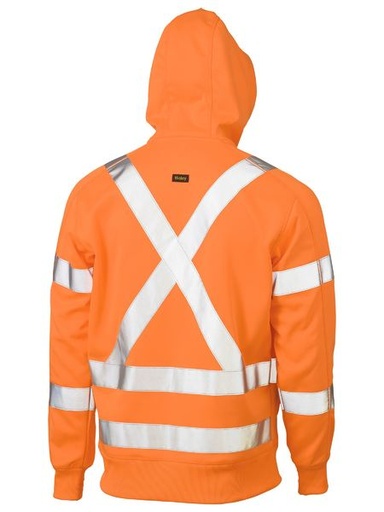 BISLEY BK6819XT X Taped Zip Front Fleece Hoodie, Orange