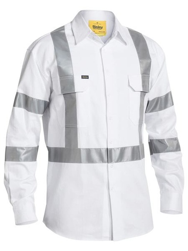 [BW-BS6807T-2XL] BISLEY BS6807T X-Back White HiVis Reflective Shirt