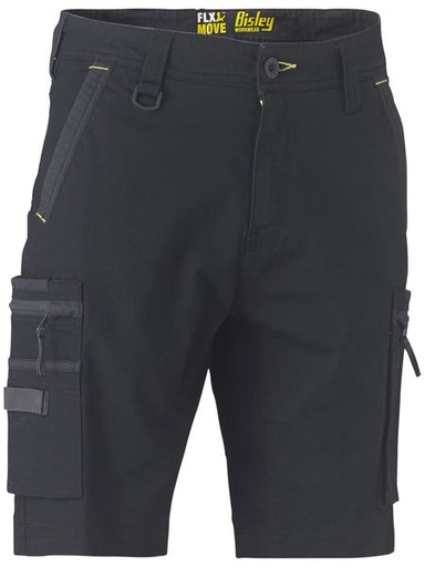 BISLEY BSHC1330 FLX & MOVE Utility Zip Cargo Shorts - Black