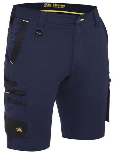 BISLEY BSHC1332 Flx & Move 4-Way Stretch Zip Cargo Shorts - Navy