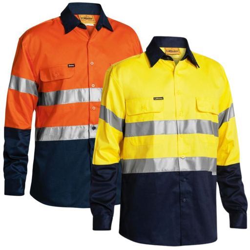 BISLEY BT6456 Reflective Taped Cotton Drill Shirt
