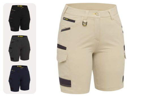 BISLEY BSHL1332 Womens Flx&Move Stretch Zip Cargo Short