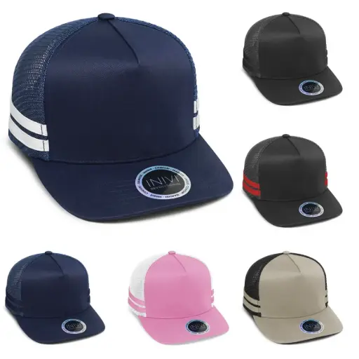 INIVI IV149 Striped Truckers Cap