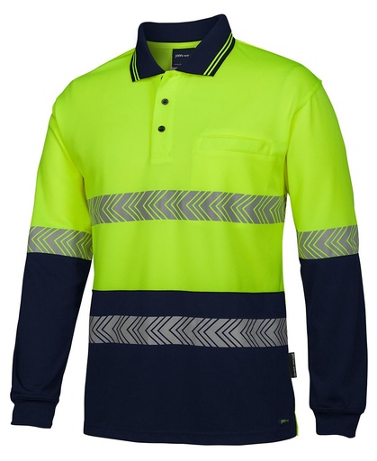 JB's 6HLST HI VIS L/S SEGMENTED TAPE POLO