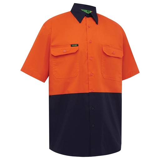 WORKIT 2008 Lightweight Short Sleeve Shirt Orange/Navy