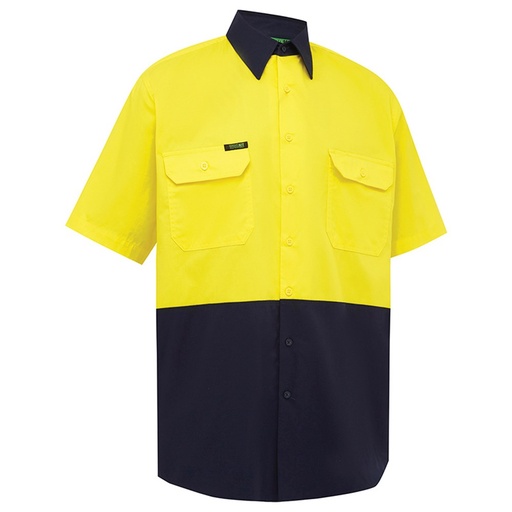 WORKIT 2008 Lightweight Short Sleeve Shirt Yellow/Navy
