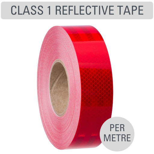 [RT1R50pm] Class 1 Reflective Tape, 50mm - Red