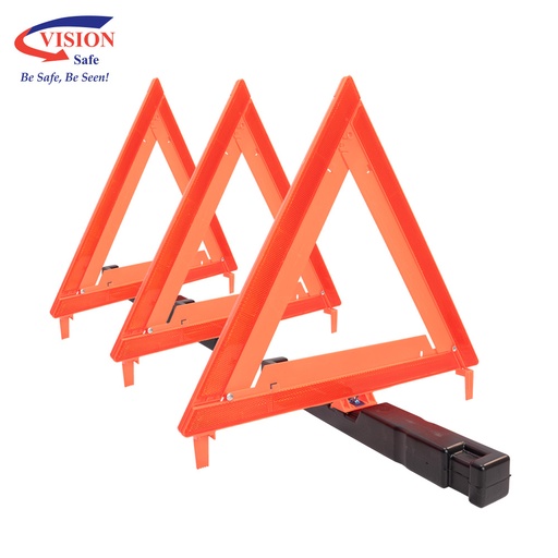 [VS-WT3] VISIONSAFE Roadside Reflective Triangles, Set 3