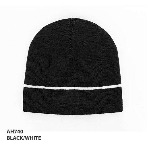 [AH740] Acrylic Beanie - 2 Tone Black/White