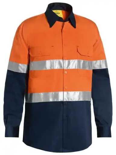 BS6696T HiVis Cotton Drill Work Shirt