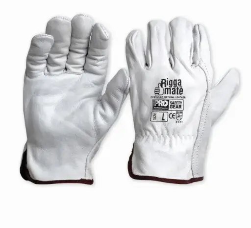 [12-Pack] PROCHOICE Riggamate Cow Grain Natural Riggers Gloves