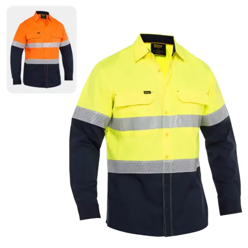 BISLEY BS6491T X Airflow Hi Vis Taped Stretch Ripstop Shirt
