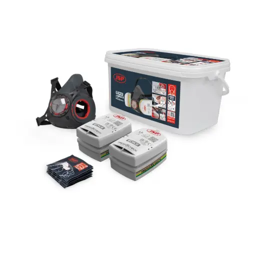 [JSP-BHT0C3-0L5-UAN] JSP Force Typhoon 8 Half Mask Respirator Multi-Gas Kit With ABEK1P2 Filters