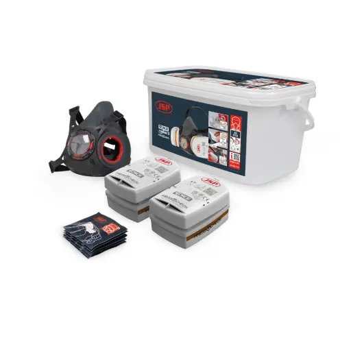 [JSP-BHT0B3-0L5-UAN] JSP Force Typhoon 8 Half Mask Respirator Spray Painters Kit with A2P2 Filters